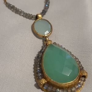 Boho Chalcedony Statement Necklace